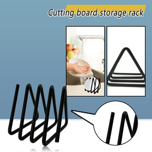 Metal Triangle Cutting Board Storage <b>Rack</b> Multi Slots Kitchen Pot Lid Dish <b>Plate</b> Organizer Drying Holder - Product Image 2
