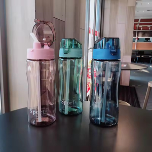 Large Capacity Eco-Friendly Cartoon <b>Straw</b> Water <b>Bottle</b> Portable Sports Cup Leakproof Plastic for Women Men Students - Product Image 3