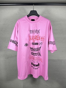 Paris <span class=keywords><strong>B</strong></span> Versione High 2024 Nuova Maglietta in Cotone <span class=keywords><strong>a</strong></span> Maniche Corte Stile Street con Stampa Grafica Limitata e Logo Classico Sanskrit Letter - Product Image 5