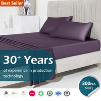 Parures de draps en bambou écologiques 4 pièces – Ensemble de literie en bambou bio en gros – Parure de draps ajustés en bambou pour l'été