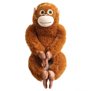 Peluche de Gorila, Mono Pequeño Bordado, Juguete de Peluche Relleno de Algodón PP Súper Suave, Mono de Brazos Largos, Regalo Unisex, Peluche OEM CE - Product Image 1