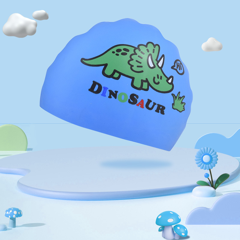 Blue background with green dinosaurs