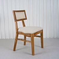 Chaise Louis moderne en bois d'hévéa avec dossier rembourré et design KD pour événements intérieurs/extérieurs, mariages et banquets