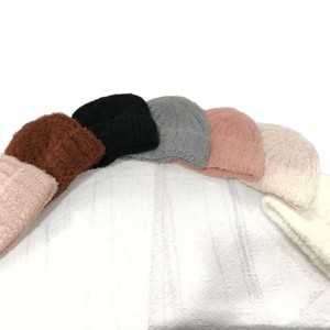 Bonnet tricoté à rayures grises, chaud pour l'hiver, pour femme, grande circonférence de tête - Product Image 5