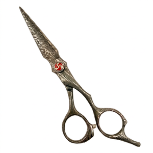 Tijeras de Barbero Premium para Zurdos Damascus con Hoja de Acero Inoxidable y Mango Afilado de Diseño Artístico para Cortar el Cabello - Product Image 1