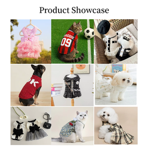 Robe de luxe chic pour chien avec volants et boutons perlés, idéale pour les fêtes d'animaux - Product Image 6