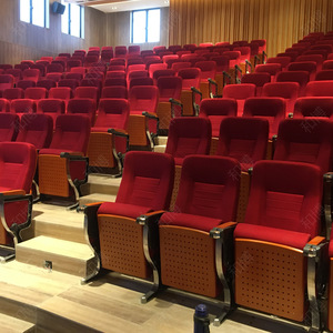 Sillas de teatro escalonadas Manwa Expo HB601 de haya roja con pasamanos para asientos en aulas escolares, hospitales y salas de conferencias - Product Image 3