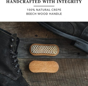 <span class=keywords><strong>Brosse</strong></span> pour daim et <span class=keywords><strong>nubuck</strong></span> avec manche en hêtre, fabriquée avec du crêpe naturel, écologique et portable, nettoie en toute sécurité le daim et le <span class=keywords><strong>nubuck</strong></span> - Product Image 6
