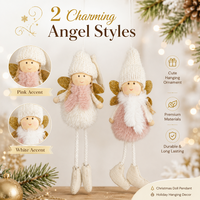 Handgefertigter Weihnachtsengel als Plüschfigur, Hängedekoration für den Weihnachtsbaum, Festtagszubehör, Geschenk für Zuhause und Partys