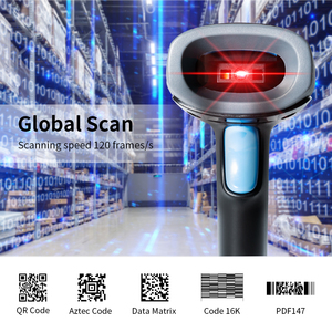 RTS High-Speed <strong>2D</strong> QR Code Reader for Bluetooth Wireless Rugged <strong>Handheld</strong> USB <strong>Scanner</strong> for POS Payment in Restaurants Cafes Liquor - Product Image 5