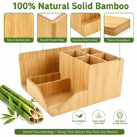 Organisateur de bureau simple en bambou naturel, support pour stylos, porte-documents, rangement de bureau, papeterie, maison, bureau, école, directement de l'usine