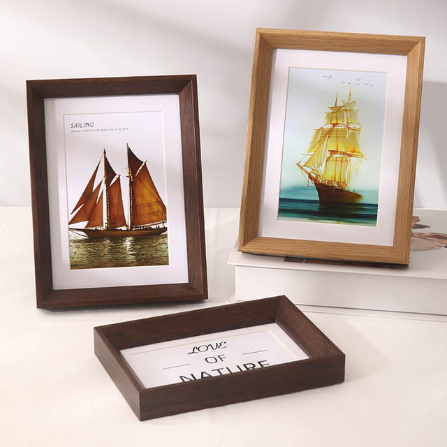 Wholesale Minimalist Wood Picture Frames Multi-Size Photo Frames for Wall Hanging or Desktop for Living Decor Document Display