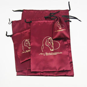 Sac à poussière en coton et soie satinée avec cordon de serrage, logo personnalisé, neuf, pour chaussures, emballage de luxe, anti-poussière, pochette cadeau, impression sérigraphique - Product Image 5
