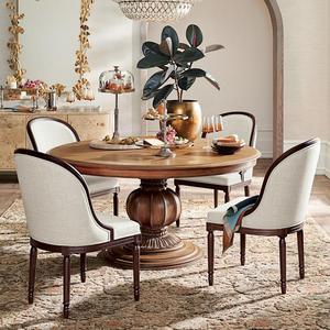 <span class=keywords><strong>Tavolo</strong></span> da Pranzo Rotondo <span class=keywords><strong>Allungabile</strong></span> in <span class=keywords><strong>Legno</strong></span> di Quercia, Stile Tradizionale Francese - Product Image 2
