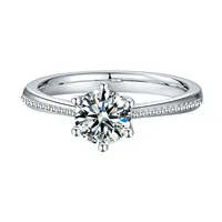Bague MuShan en argent sterling 925 avec moissanite couleur D VVS, luxueuse, ronde, audacieuse et sophistiquée, accessoires diamantés