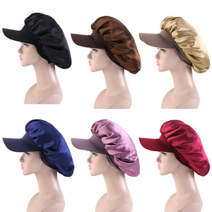 HZM-26222 Bonnet de nuit en satin avec visière réglable pour la protection des cheveux naturels, des tresses bouclées et des locks pour femmes - Product Image 3