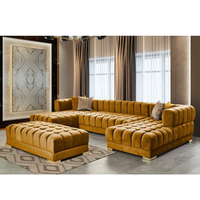 Jiangxi meubles design italien salon canapés velours tissu rembourré salon canapé U forme sectionnel canapés ensemble meubles