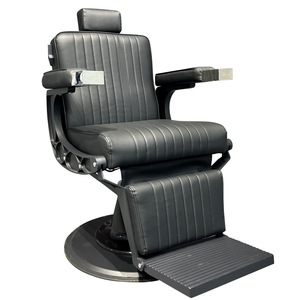 Chaise de <span class=keywords><strong>barbier</strong></span> en cuir synthétique robuste, construction en acier chromé, pompe hydraulique moderne, hôtel, salon de beauté, salon de coiffure - Product Image 1