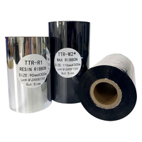 Cinta de Resina Negra para Transferencia Térmica 110x300/110x70, 24 mm, Compatible con Impresoras de Etiquetas Zebra, HP, OKI, Konica Minolta