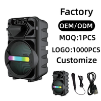 Altavoz Inalámbrico ABS-8102 de 8 Pulgadas con Bajos Profundos, Luces LED RGB Aura, Karaoke Familiar, Logotipo Personalizado de Fábrica, Entrega en 7 Días, Nombre BT