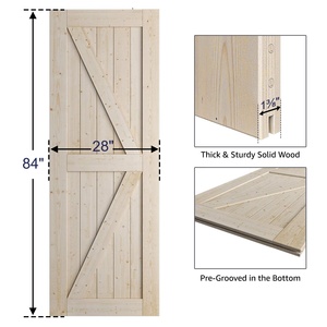 Rhetech BSCI cấp giấy chứng nhận k-frame thiết kế hiện đại chưa hoàn thành rắn gỗ thông cửa cho nhà nội thất sàn gỗ trượt <span class=keywords><strong>Barn</strong></span> cửa - Product Image 4