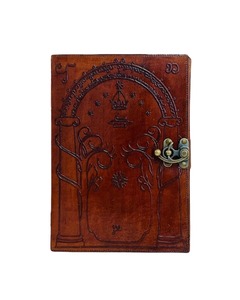 Carnet en cuir inspiré de Tolkien, couverture rigide, avec porte-notes, 200 pages, fait main, cadeau, livre de fantasy - Product Image 1