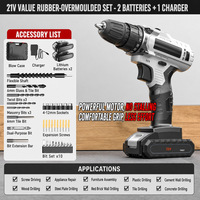 Perceuse sans fil au lithium-ion, kit d'outils domestiques, kit de réparation, tournevis électrique, boîte à outils, garantie 1 an pour le perçage du bois