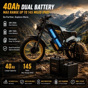 Bicicleta Eléctrica EU para GT20 Pro con Suspensión Completa, Nueva, 3000W, Velocidad Máxima de 31 MPH, Alcance de 145 Millas, Batería Dual de 40Ah, para Aventuras - Product Image 2