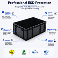 Contenedor de Plástico Ligero de 400*300*170 mm, Caja de Circulación Antiestática de PP para Componentes Electrónicos
