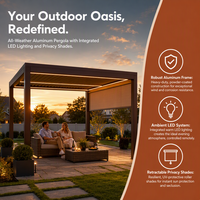 Pergola bioclimatique motorisée en aluminium Sweet Home, gazebo à lames orientables, imperméable, pour jardin, terrasse, kit complet sur mesure