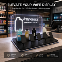 Présentoir de table en acrylique personnalisé avec éclairage LED pour tabac sans fumée – Vitrine de présentation en acrylique LED pour magasin de détail