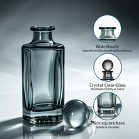 Bouteille de présentation d'huile d'Attar Oud en verre transparent noir personnalisée de 250 ml avec bouchon en verre