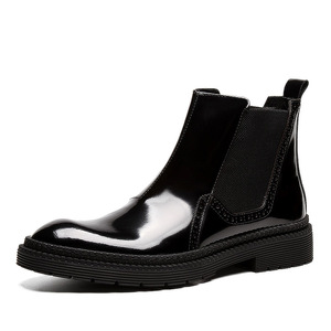 Botas de Cuero de Estilo Oxford con Plataforma y Punta Cuadrada, Diseño Personalizado de Lujo, con Suela Antideslizante y Diseño Moderno en la Pantorrilla para Hombre - Product Image 1