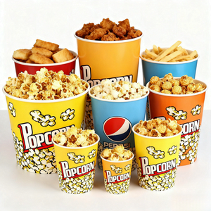 कारखाने थोक कस्टम बड़ी क्षमता एकल दीवार वाटरप्रूफ पेपर बाल्टी फ्राइड चिकन और पॉपकॉर्न बाल्टी पैकेजिंग - Product Image 3