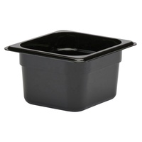 Bac Gastronorme GN 1/6 1/9 en Polycarbonate Noir Transparent avec Fond Texturé Certifié NSF pour la Restauration et l'Hôtellerie