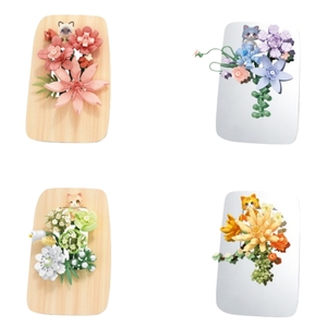 611083-611086 moldura espelho gato flor exibir criativo Decoração <span class=keywords><strong>Building</strong></span> Block plástico brinquedo presente para meninas crianças meninos - Product Image 1