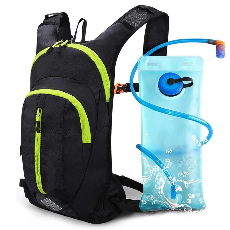 Venda quente leve caminhadas mochila aquática pacote esporte trilha running mochila hidratação com 2L Bexiga Água