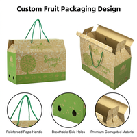 Individuell Bedruckte Wellpappe-Box für Obstverpackungen Faltbare Kraftpapier-Geschenkbox mit Integriertem Griff