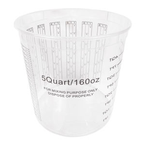 160 oz 5 Quart cangkir ukur cat otomatis, 160 ons PP plastik sekali pakai Resin epoksi pencampur cangkir cat lulus cangkir pencampur - Product Image 1
