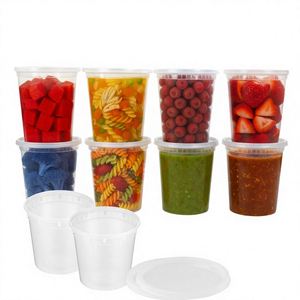 25 Oz Heavy‑Duty PP Deli Containers & <b>Lids</b> 20 Sets <b>Microwave</b> Freezer Safe Leak‑Resistant Durable - Product Image 1