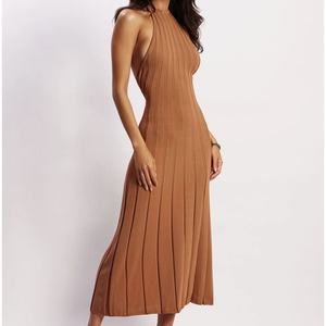 Vestidos Midi de Mujer de Alta Calidad, Diseño Personalizado OEM, Nueva Colección, Color Sólido, Sin Mangas, Casuales, Tejidos, Sensuales y Elegantes - Product Image 2
