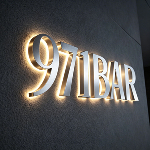 Indoor Wall Decoration 3D <b>LED</b> Backlit Acrylic Rectangular <b>Letter</b> Signage Logo Signs Company Logo Name Easy Installation - Product Image 4