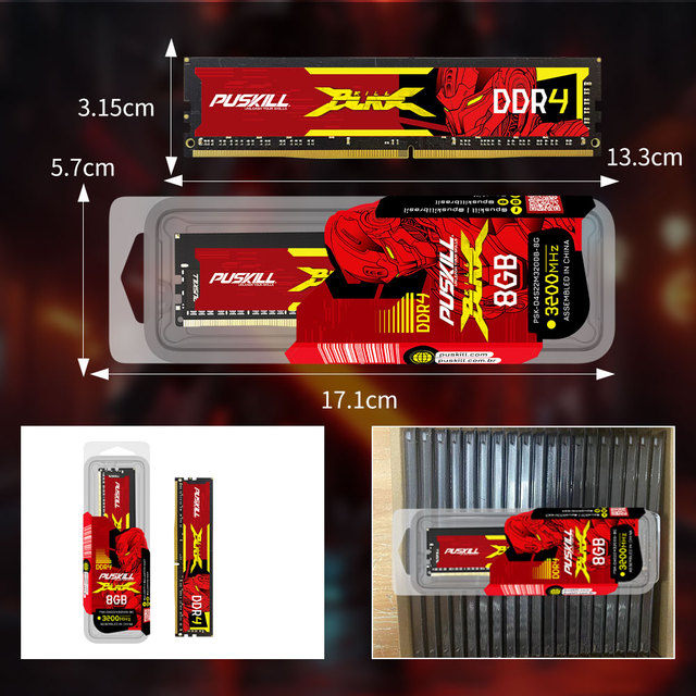 PUSKILL for DDR4 ECC RAM 8GB 16GB 32GB 2666MHz 3200MHz 3600MHz for Gaming Desktop