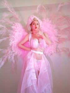 Costume de spectacle, Plumes pour le dos, Coiffe, Gogo femme, Bikini en tulle blanc, Tournée commerciale de danse DS - Product Image 5