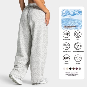 Leggings da <span class=keywords><strong>Donna</strong></span> in Nylon e Spandex <span class=keywords><strong>con</strong></span> Stampa Leopardata, Gamba Larga, Alta Elasticità, <span class=keywords><strong>Pantaloni</strong></span> Sportivi <span class=keywords><strong>con</strong></span> Tasche - Product Image 2
