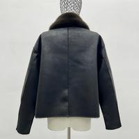 Veste Courte Décontractée pour Femme en Fausse Fourrure Doublée, Col Rabattu, Fermeture Boutonnée, Taille et Couleur Personnalisables, Vêtement d'Extérieur Chaud pour Dames – Vente en Gros