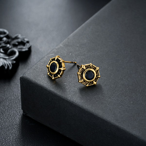 Orecchini a stella ottagonale dorati HAOXUAN - Orecchini retrò in metallo ecologico, maschili, audaci, femminili, di tendenza, di alta gamma, versatili - Product Image 6