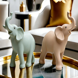 रचनात्मक हाथी राल गहने लिविंग रूम के लिए लक्जरी डेस्कटॉप राल हस्तशिल्प शराब अलमारियाँ कार्यालय सजावट - Product Image 1