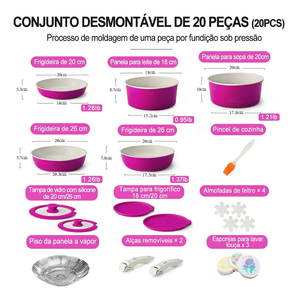 Modern <b>Ceramic</b> Marble Coated Pot <b>Pan</b> Glass Lids Bakelite Handles Non-Stick Aluminum Cookware Set Induction Compatible Dishwasher - Product Image 2
