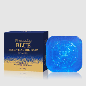 Sapone Artigianale Azure al Profumo di Olio Essenziale, Fragranza a Lunga Durata, Detergente Viso Uomo, Controllo Olio, Rimozione Acari, Pelle Grassa - Product Image 5